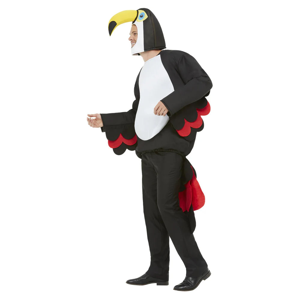 Black-White - Side - Smiffys Unisex Adult Bird Of Paradise Toucan Costume Tabard