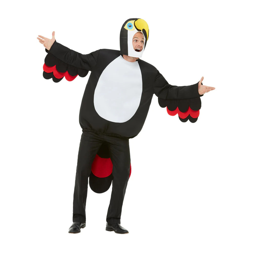 Black-White - Lifestyle - Smiffys Unisex Adult Bird Of Paradise Toucan Costume Tabard