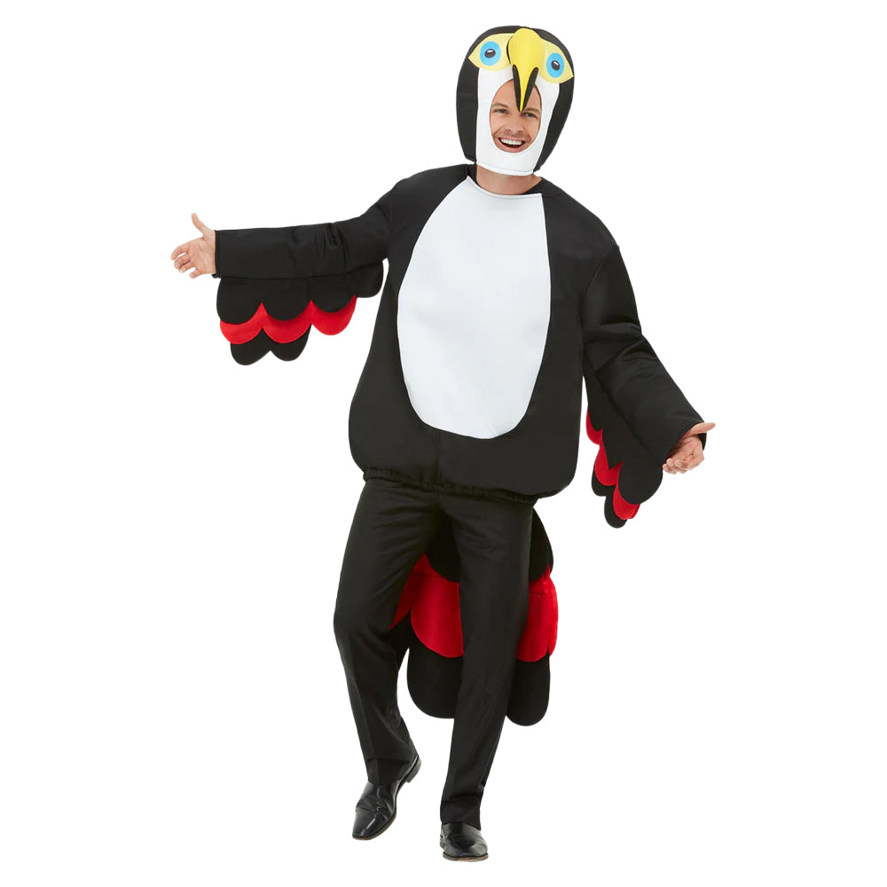 Black-White - Front - Smiffys Unisex Adult Bird Of Paradise Toucan Costume Tabard