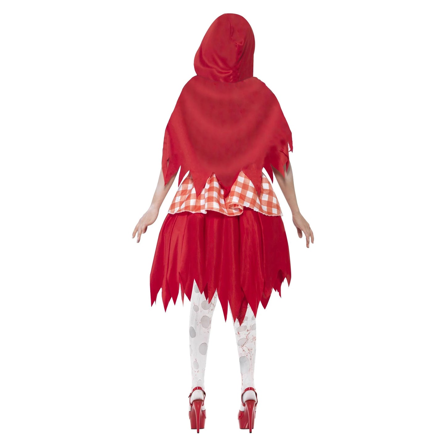Red - Back - Smiffys Womens-Ladies Beauty Zombie Hooded Costume
