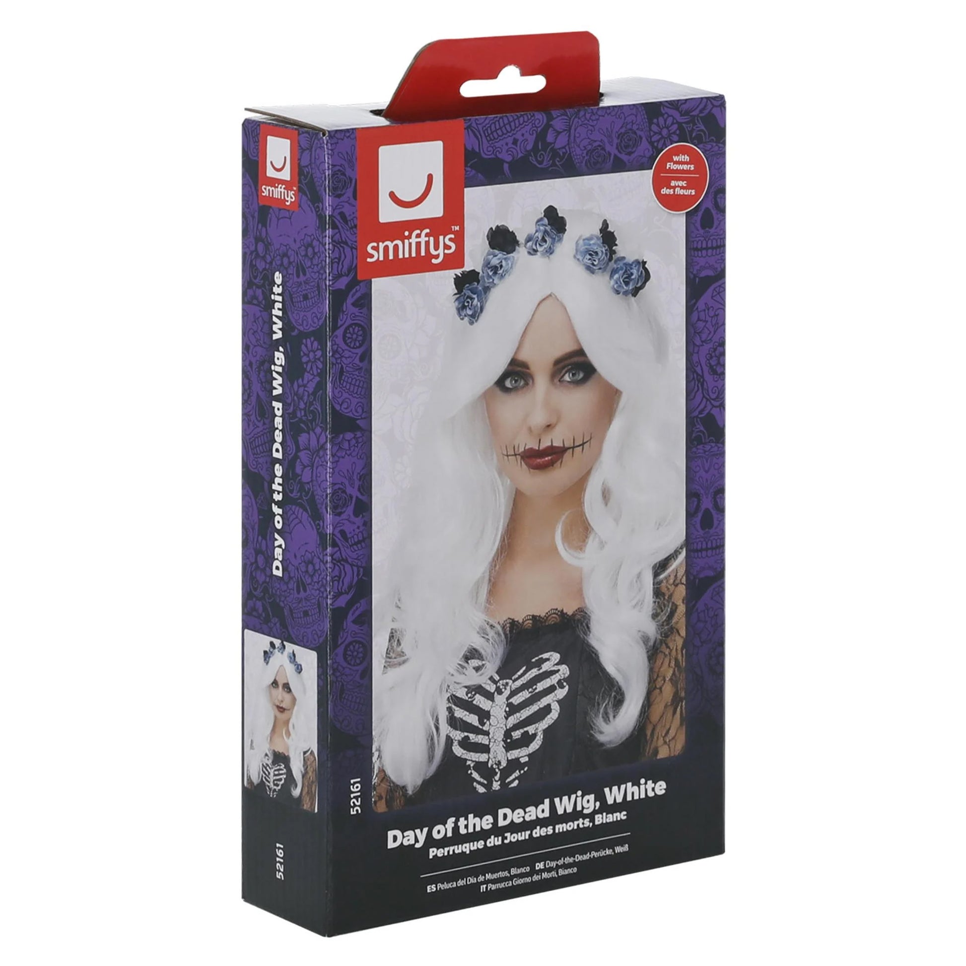 White - Back - Smiffys Day Of The Dead Wig