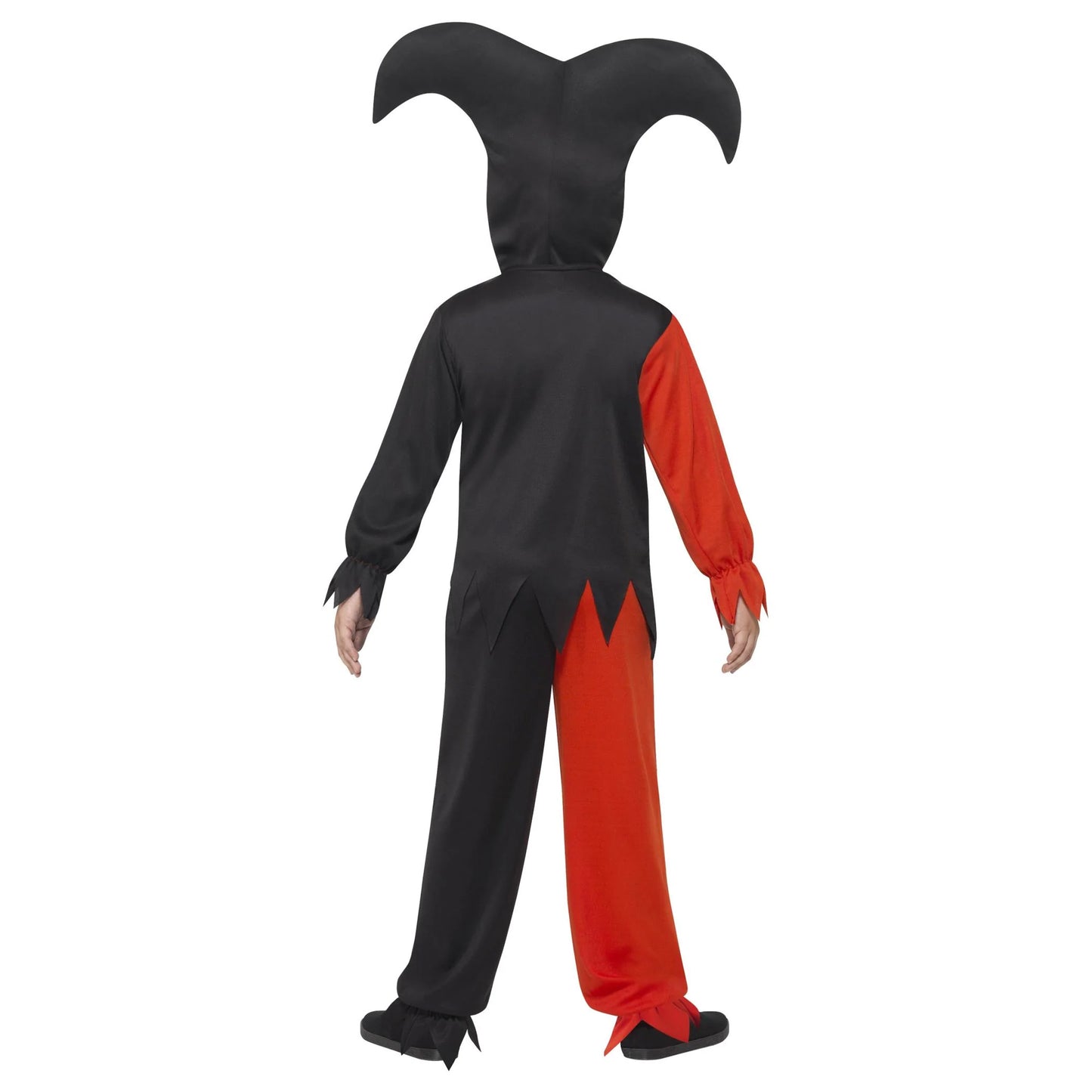 Red-Black - Back - Smiffys Childrens-Kids Twisted Clown Jester Costume Set
