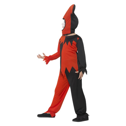 Red-Black - Side - Smiffys Childrens-Kids Twisted Clown Jester Costume Set