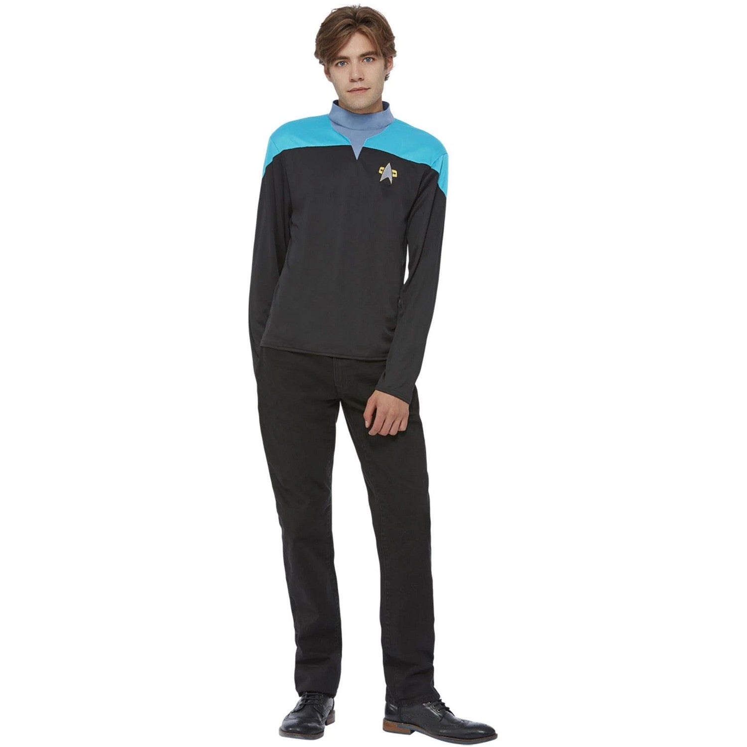 Blue-Black - Front - Star Trek Voyager Mens Science Uniform Costume