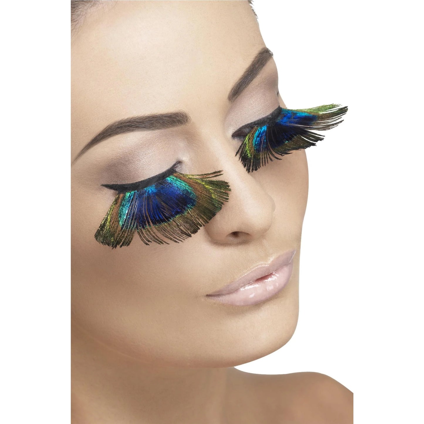Multicoloured - Front - Smiffys Peacock Feather Eyelash Extensions