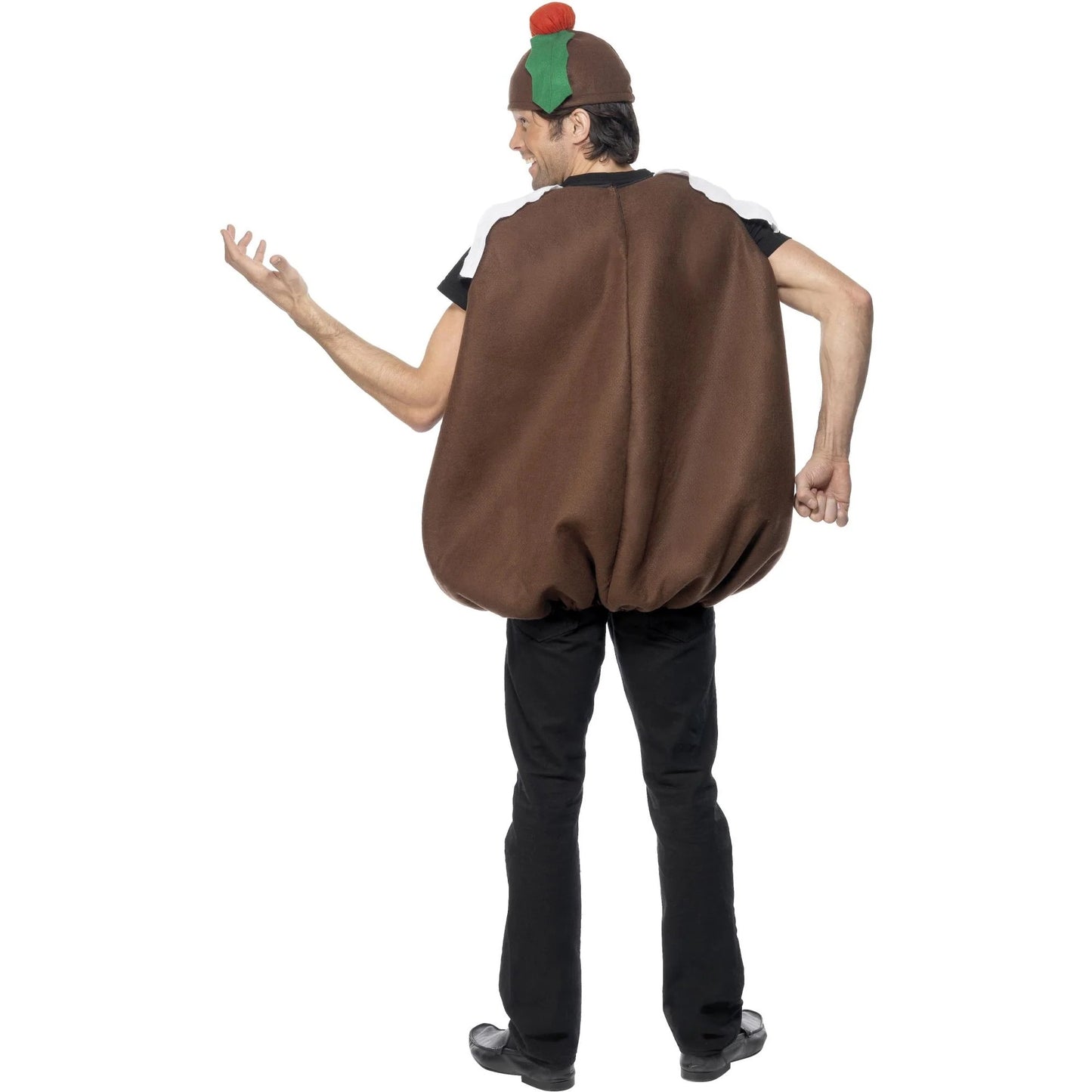 Brown - Back - Smiffys Mens Christmas Pudding Costume