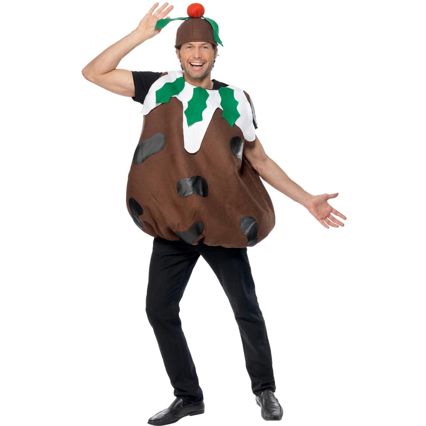 Brown - Side - Smiffys Mens Christmas Pudding Costume