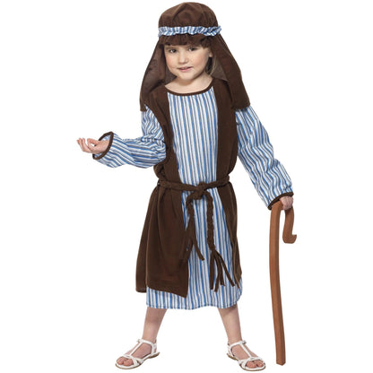 Blue-Brown - Side - Smiffys Childrens-Kids Shepherd Costume Set