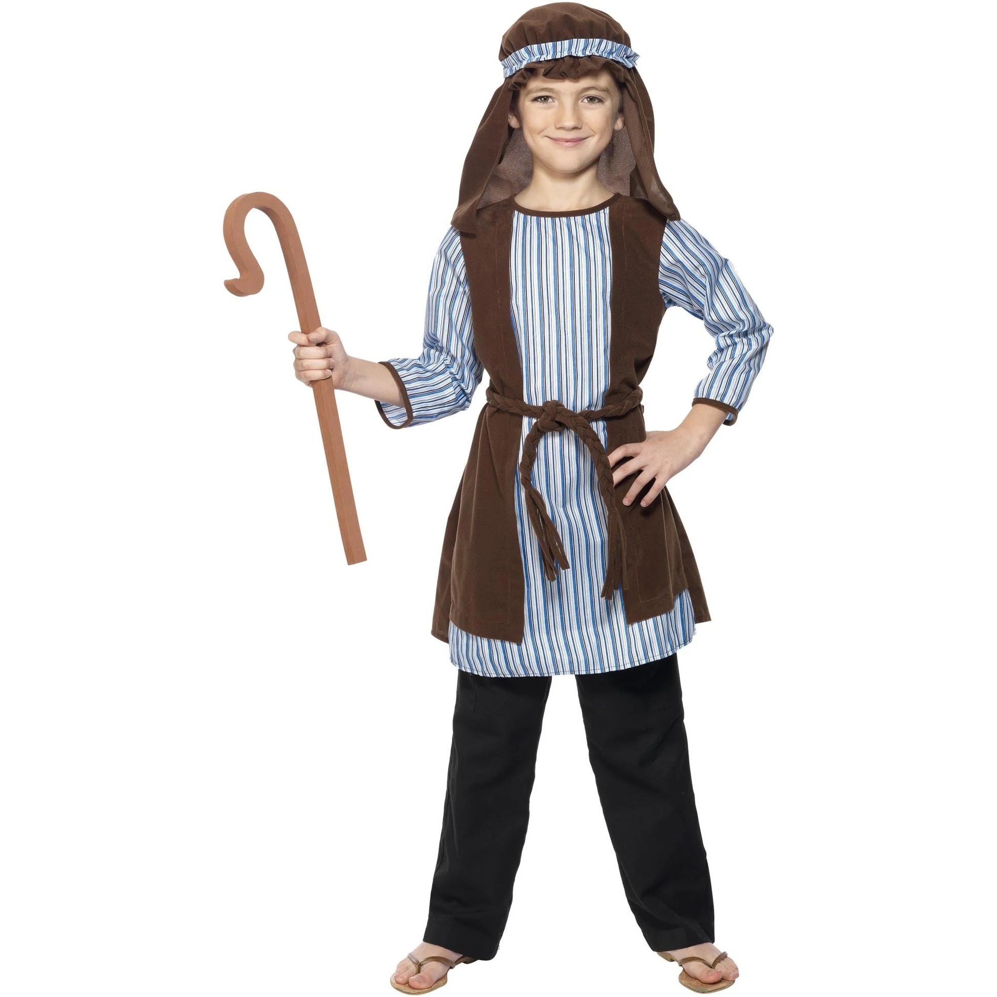 Blue-Brown - Front - Smiffys Childrens-Kids Shepherd Costume Set