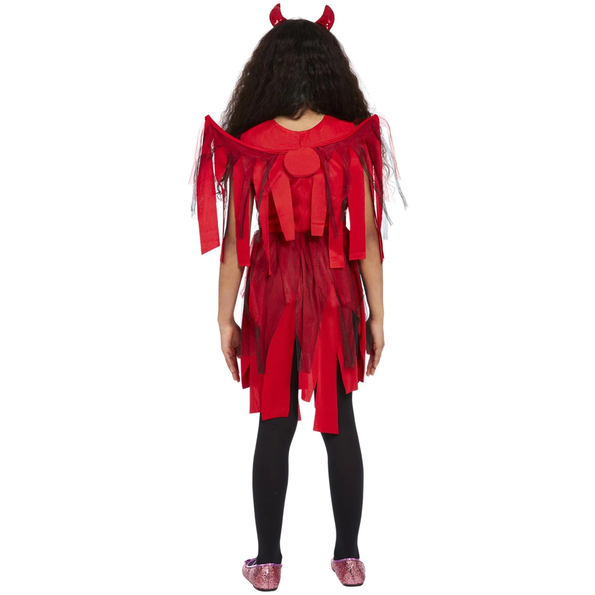 Red - Back - Smiffys Girls Punk Devil Costume