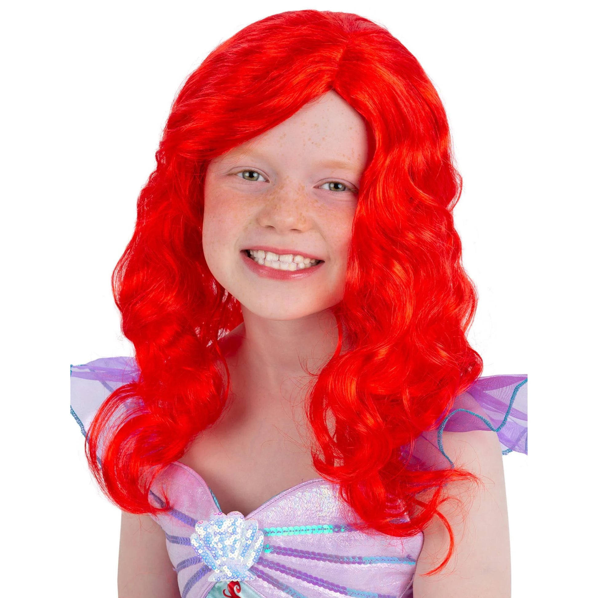 Red - Front - Smiffys Childrens-Kids Mermaid Wig