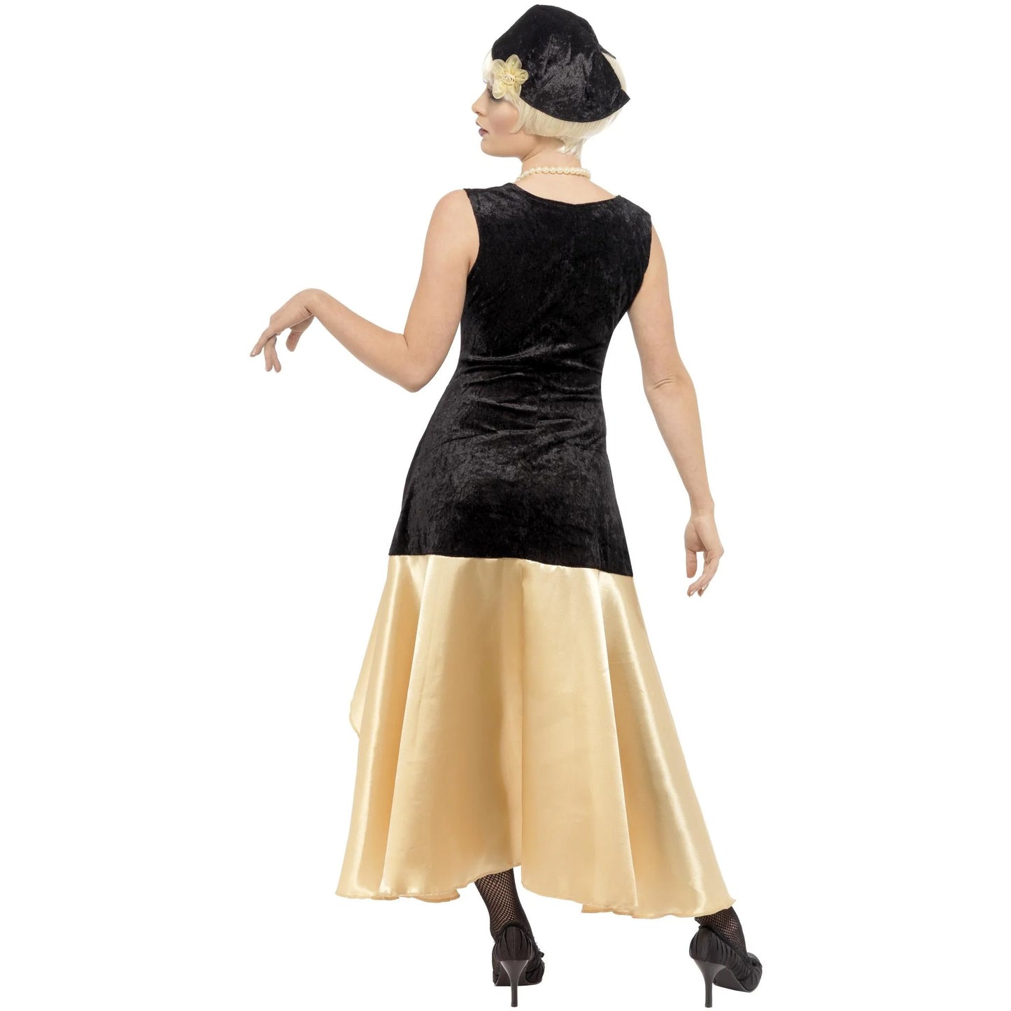 Black-Gold - Back - Smiffys Womens-Ladies 20s Gatsby Girl Costume