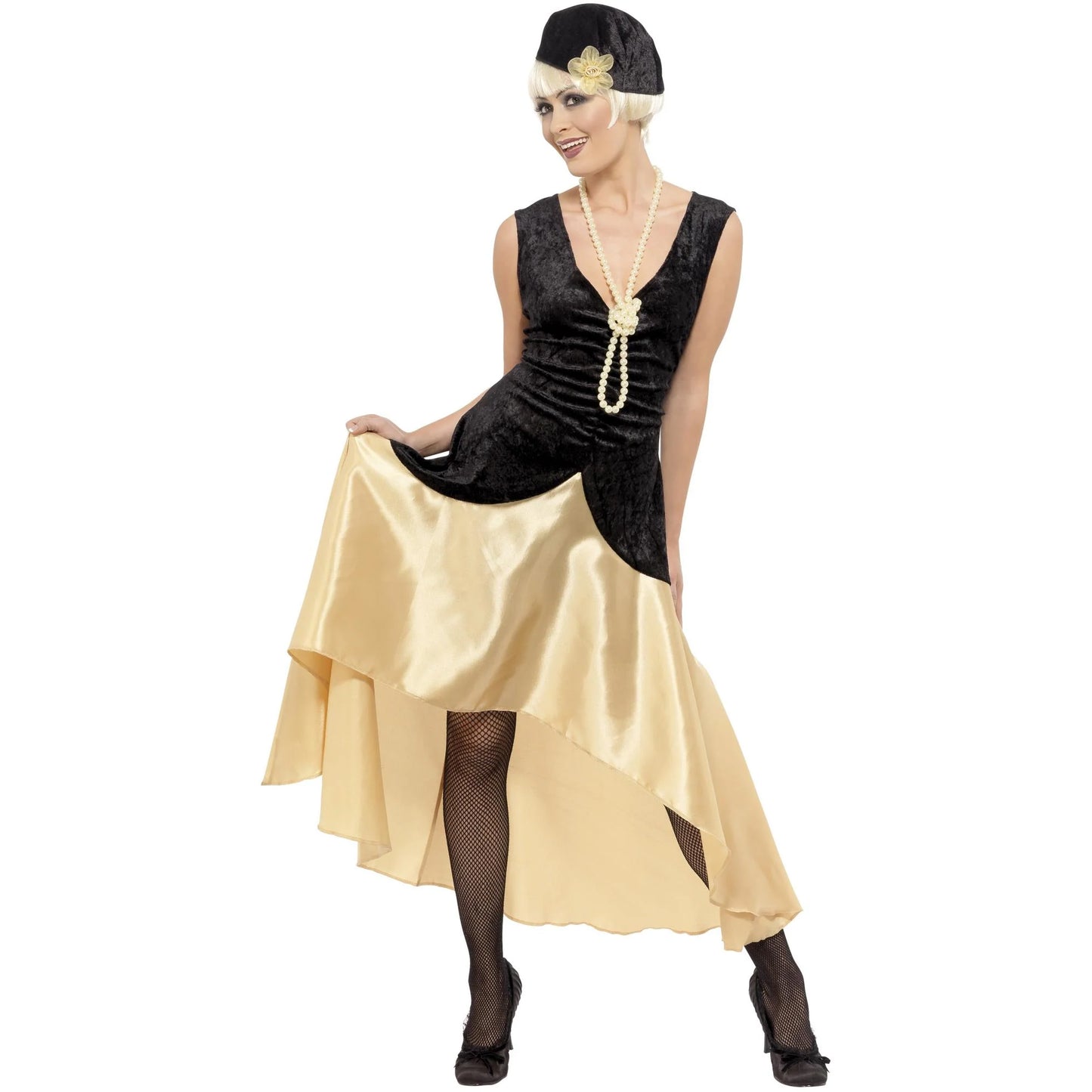 Black-Gold - Front - Smiffys Womens-Ladies 20s Gatsby Girl Costume