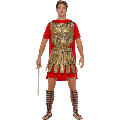 Red-Gold - Front - Smiffys Mens Roman Gladiator Costume