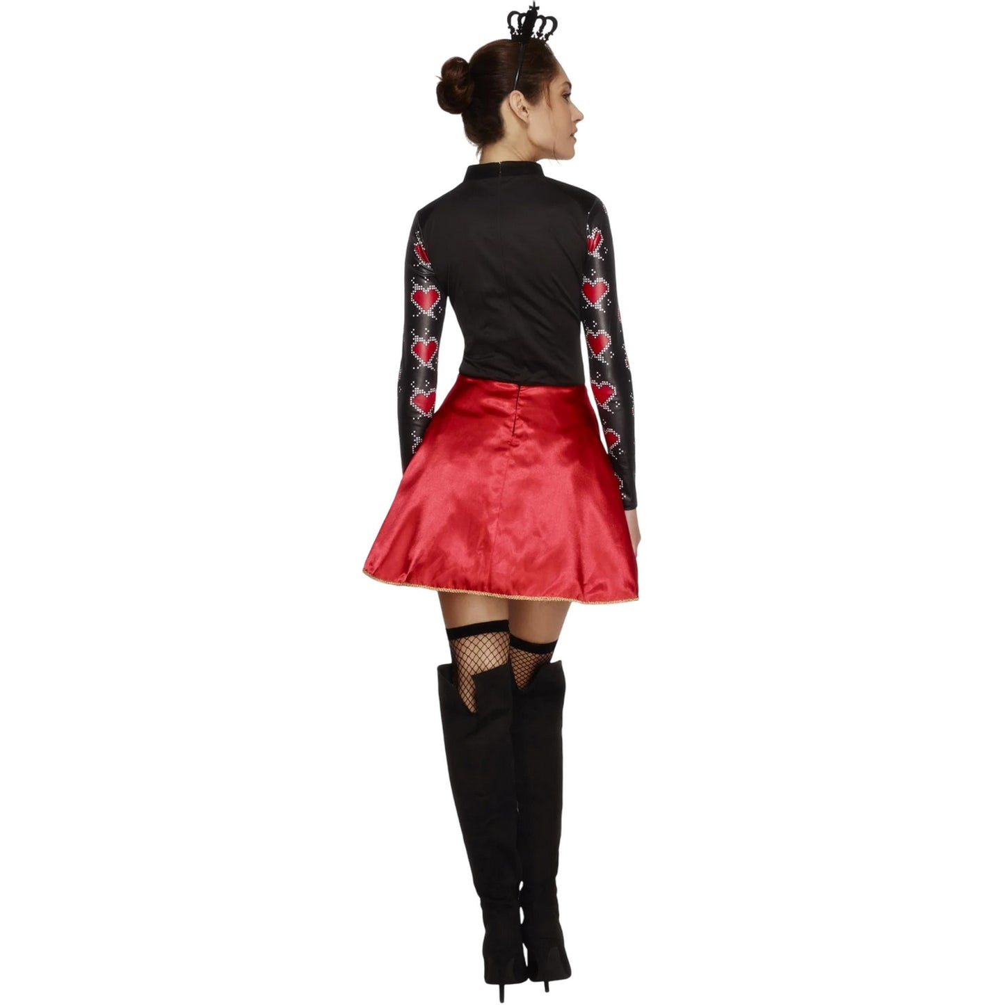 Black-Red - Back - Fever Womens-Ladies Queen Of Hearts Costume