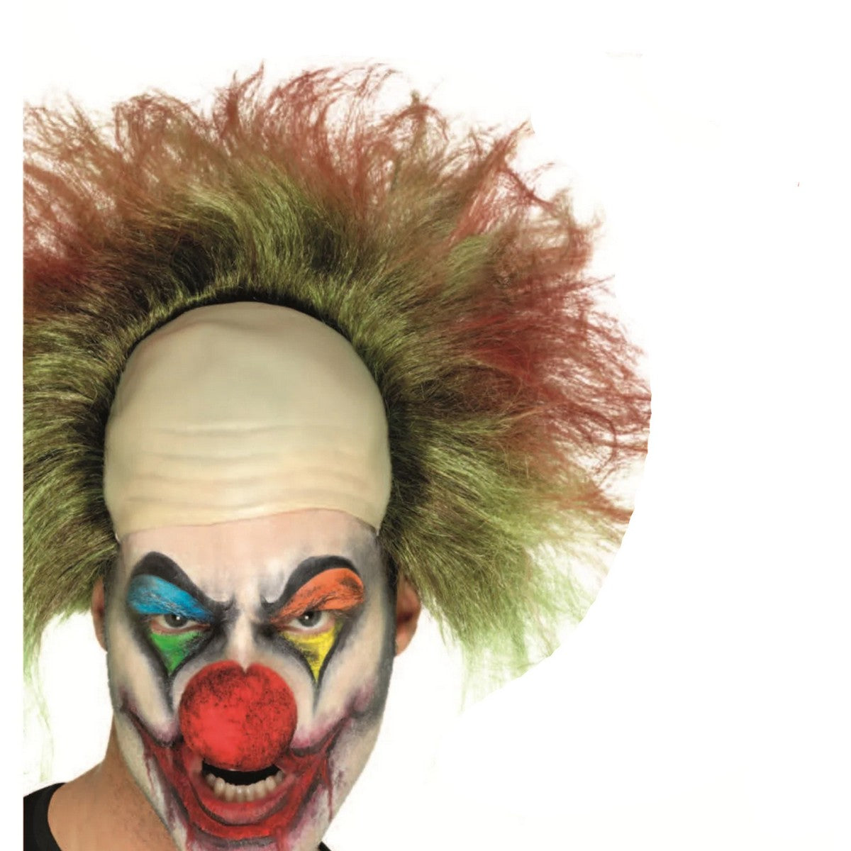 Green - Back - Smiffys Unisex Adult Sinister Clown Wig