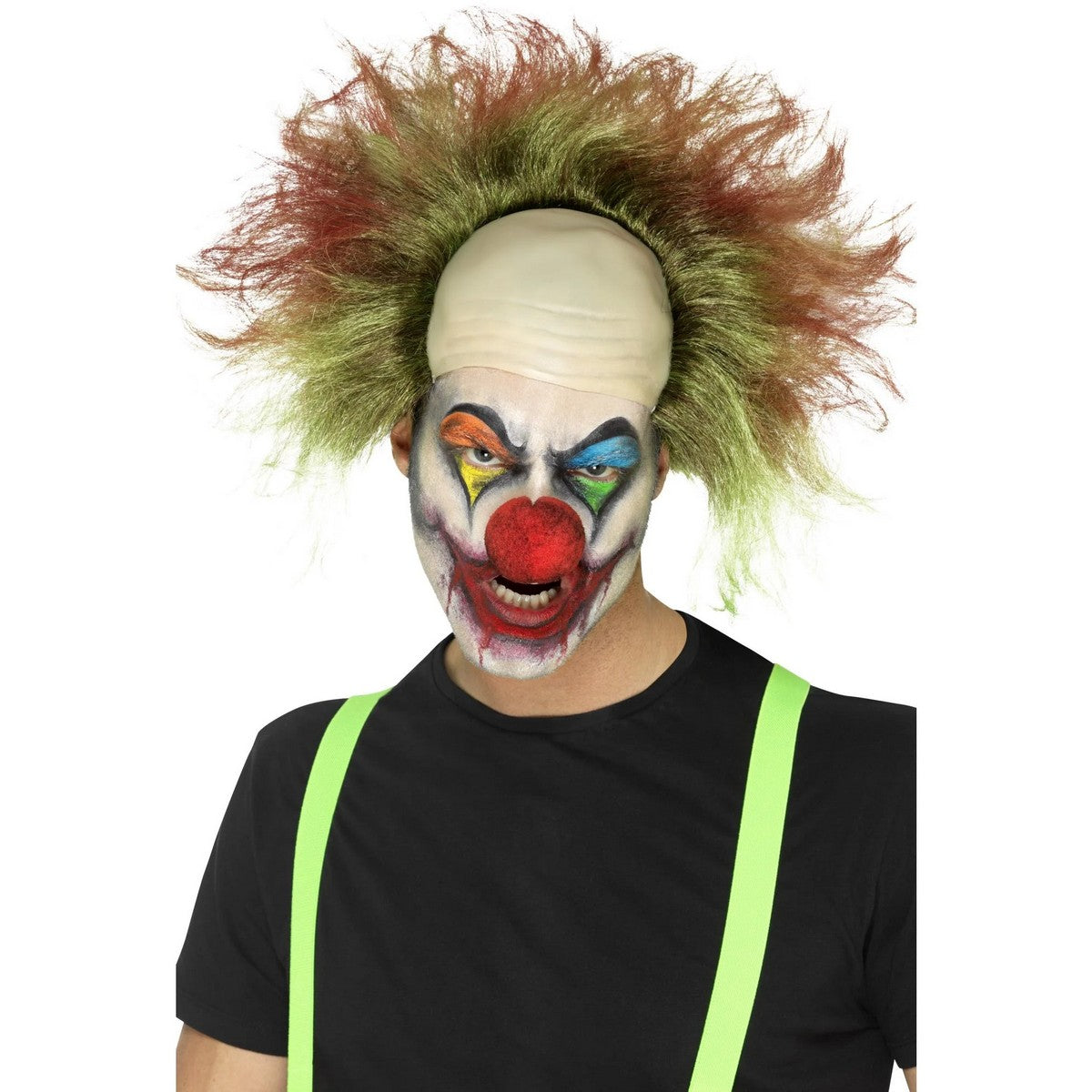 Green - Front - Smiffys Unisex Adult Sinister Clown Wig