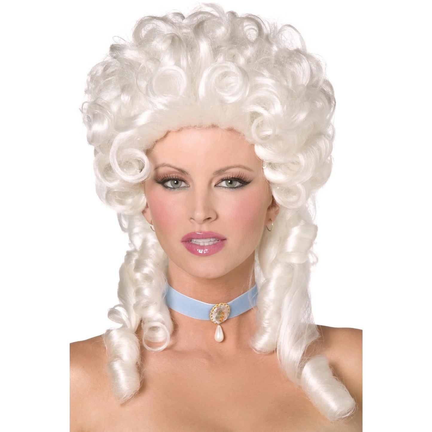 White - Front - Smiffys Unisex Adult Baroque Wig