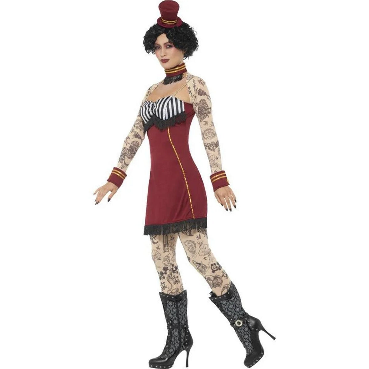 Multicoloured - Side - Smiffys Womens-Ladies Deluxe Tattoo Costume