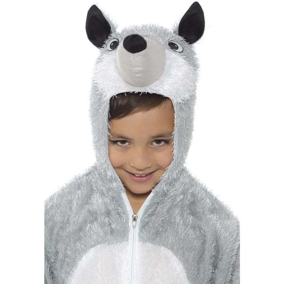 Grey - Back - Smiffys Childrens-Kids Wolf Costume