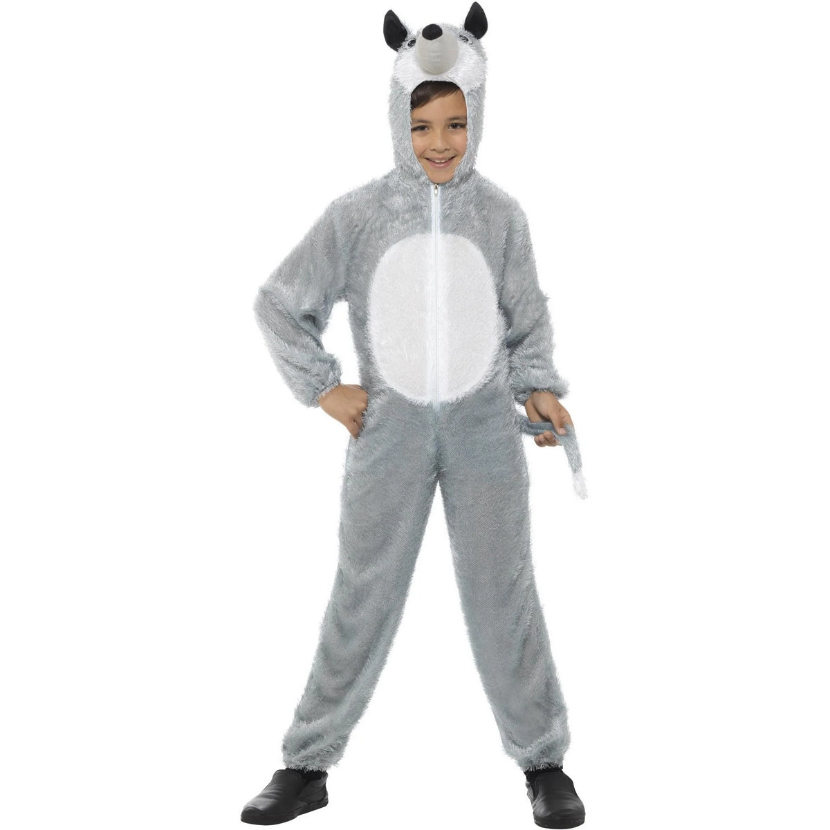 Grey - Front - Smiffys Childrens-Kids Wolf Costume