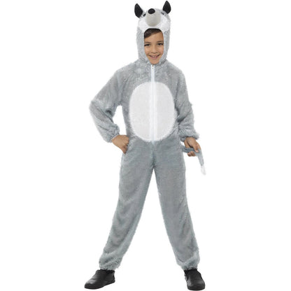Grey - Front - Smiffys Childrens-Kids Wolf Costume