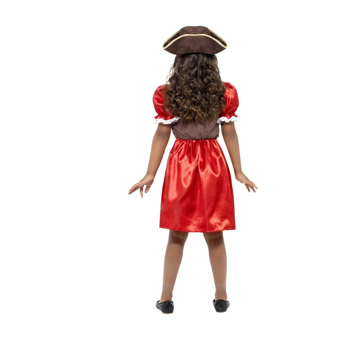 Red-White-Black - Back - Smiffys Girls Pirate Captain Costume