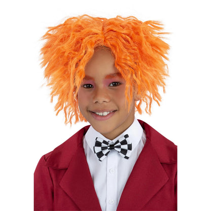 Orange - Front - Smiffys Childrens-Kids Hatter Wig