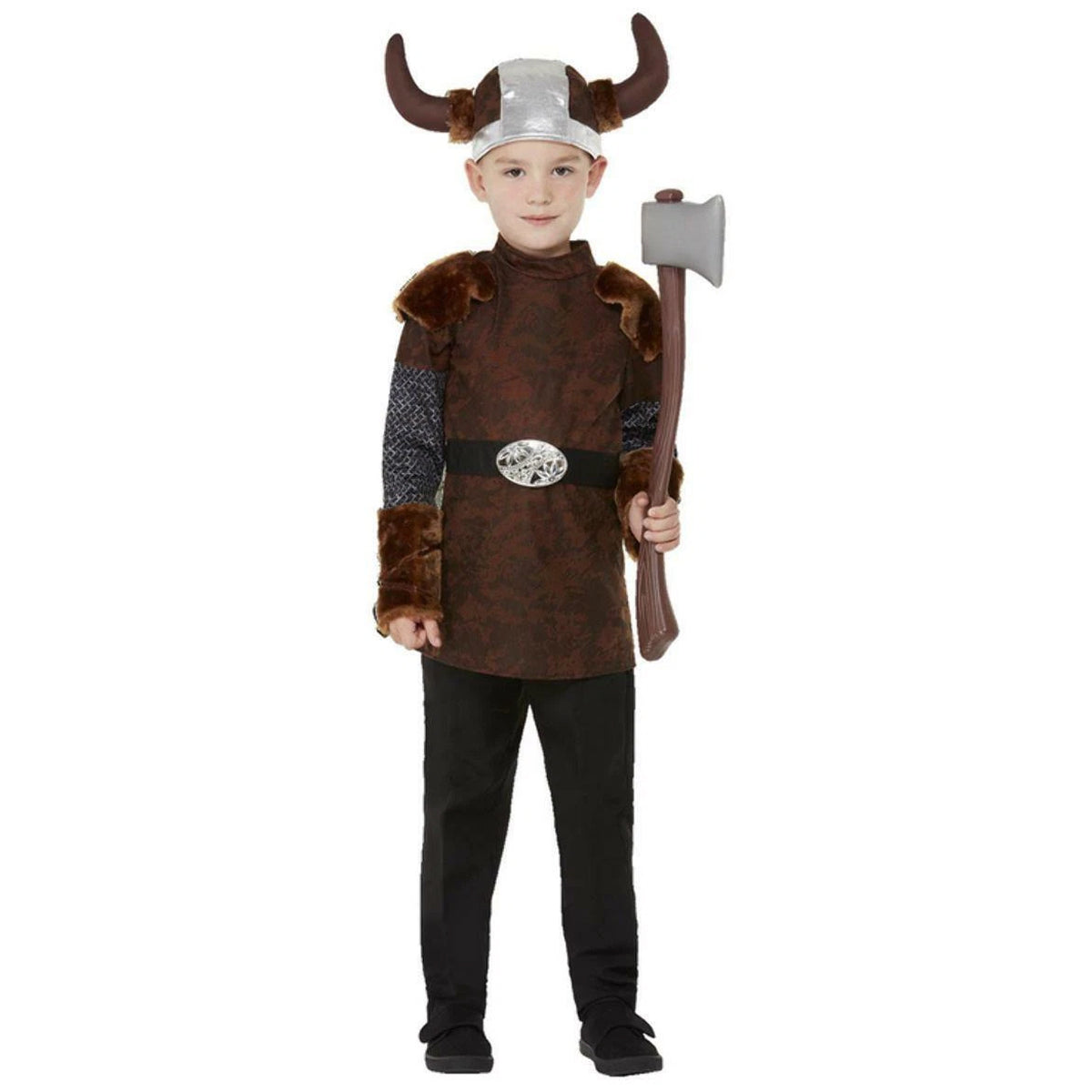 Brown - Back - Smiffys Boys Viking Barbarian Costume