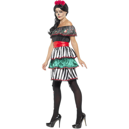 Multicoloured - Side - Smiffys Womens-Ladies Senorita Doll Day Of The Dead Costume Dress Set