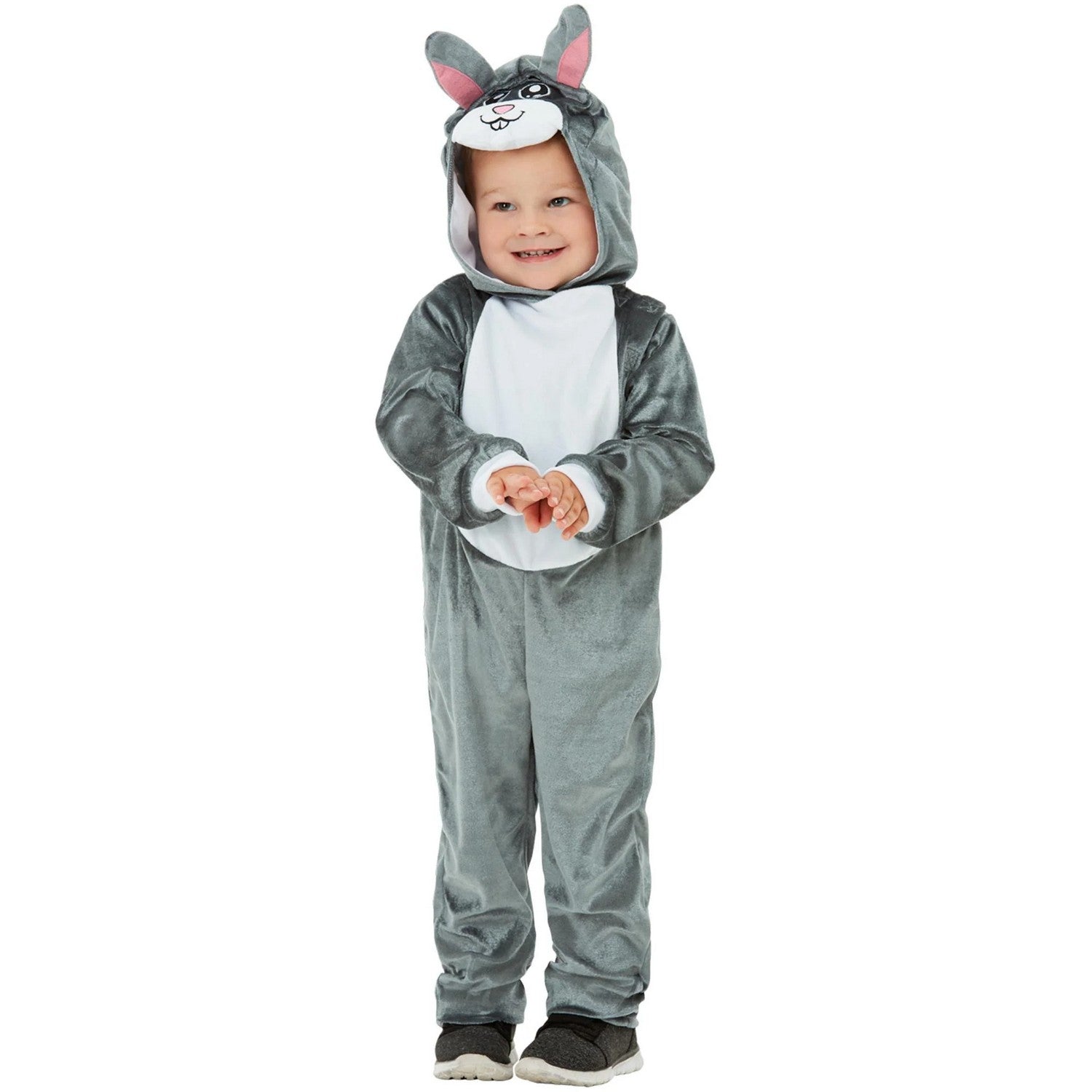 White-Grey - Front - Smiffys Toddler Bunny Bodysuit