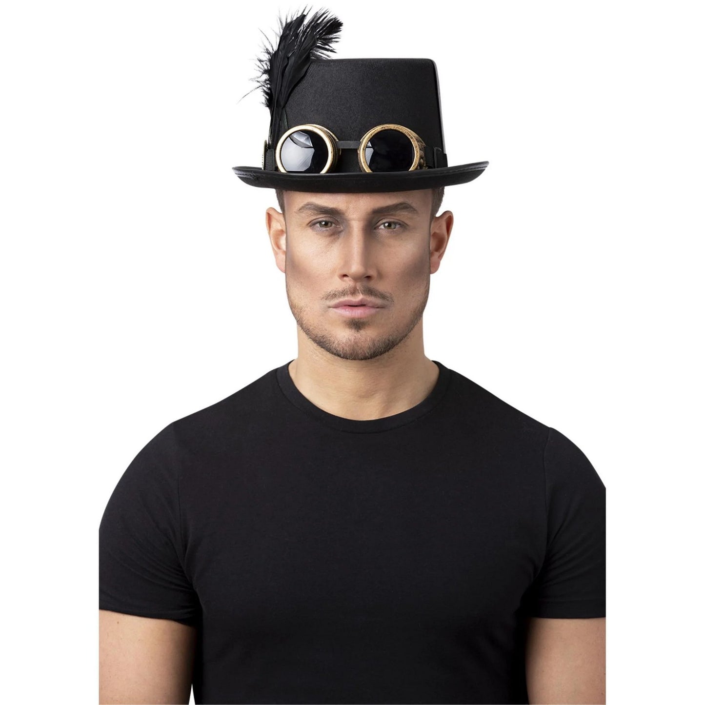 Black - Back - Smiffys Gothic Victorian Steampunk Top Hat Set