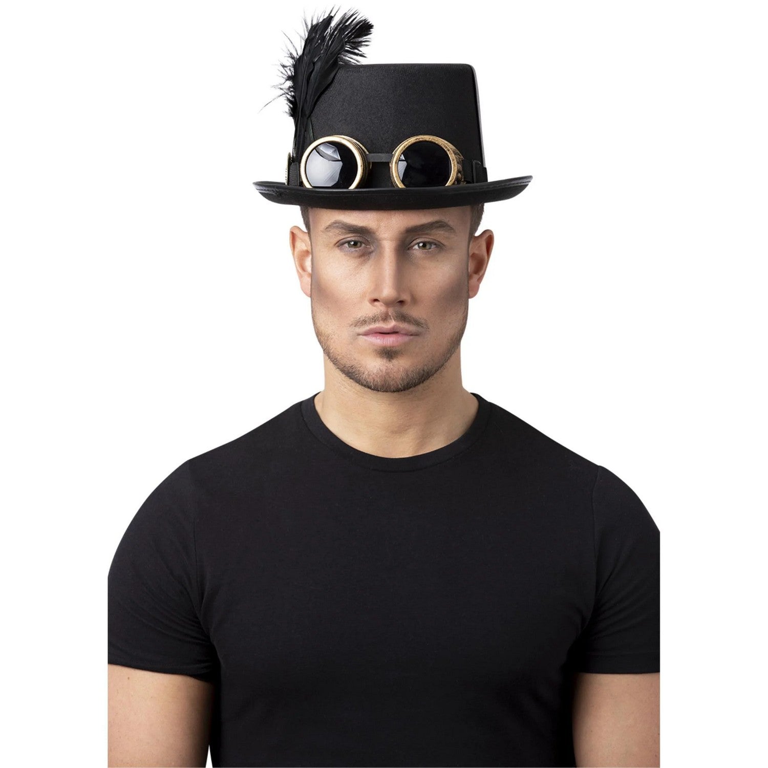 Black - Back - Smiffys Gothic Victorian Steampunk Top Hat Set