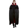 Black-Red - Front - Smiffys Unisex Adult Deluxe Vampire Cape