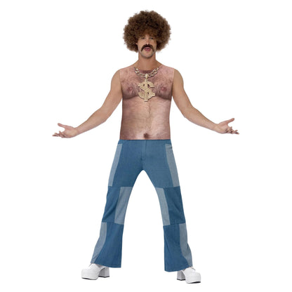 Multicoloured - Side - Smiffys Unisex Adult 70s Realistic Hairy Chest Costume Top