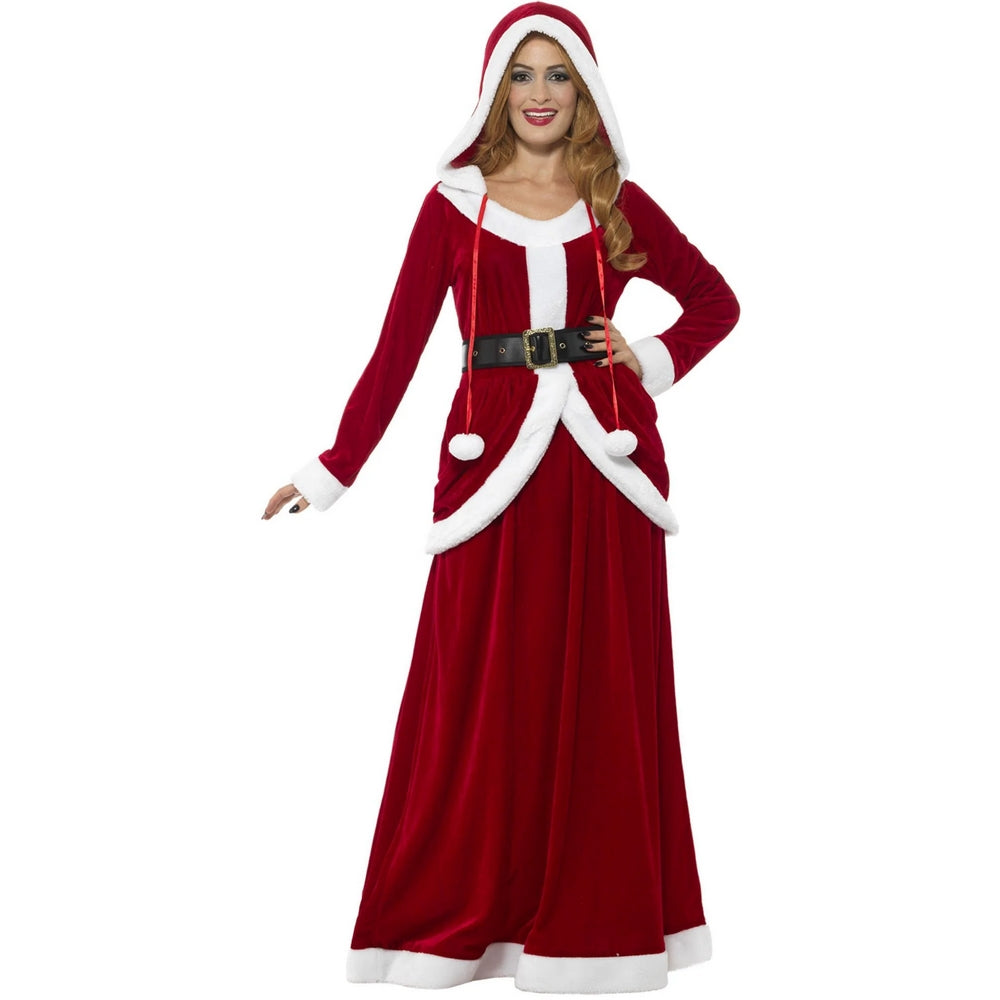 Red-White - Front - Smiffys Womens-Ladies Deluxe Miss Claus Costume Set