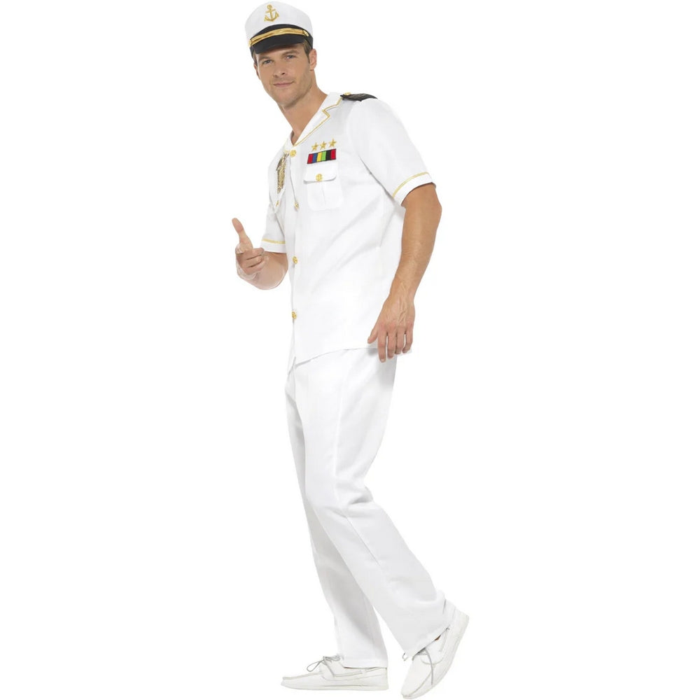 White - Side - Smiffys Mens Captain Costume Set