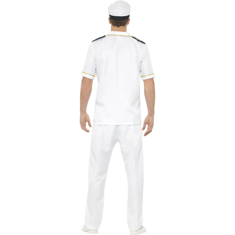 White - Back - Smiffys Mens Captain Costume Set