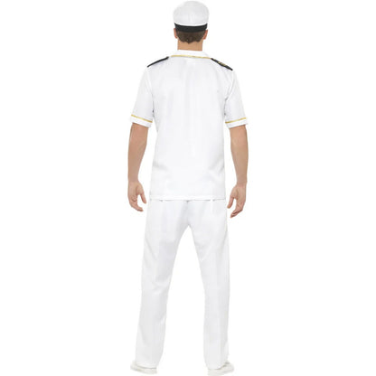 White - Back - Smiffys Mens Captain Costume Set