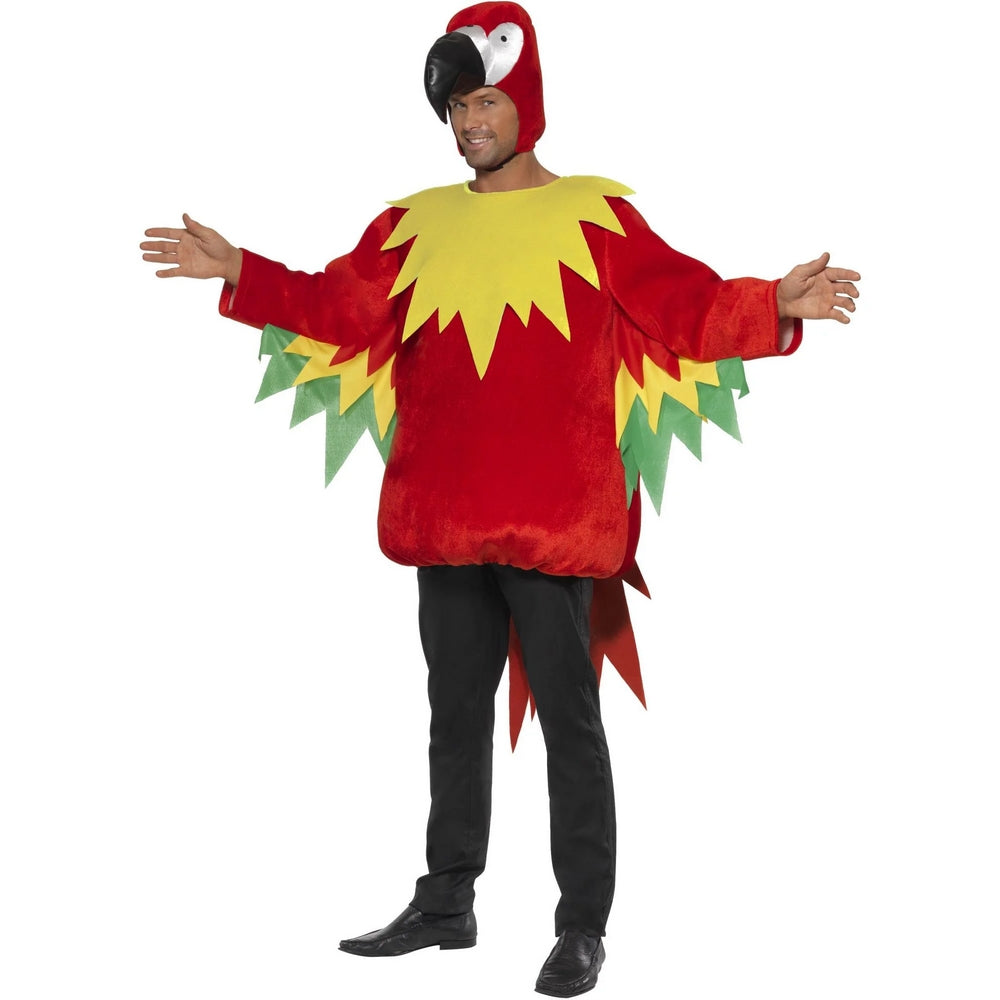 Red-Yellow-Green - Front - Smiffys Unisex Adult Parrot Costume Set