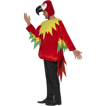 Red-Yellow-Green - Side - Smiffys Unisex Adult Parrot Costume Set