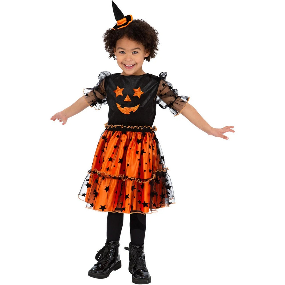 Orange-Black - Front - Smiffys Childrens-Kids Pumpkin Costume Set