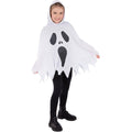 White-Black - Back - Smiffys Childrens-Kids Ghost Costume Poncho