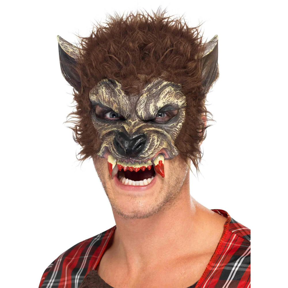 Brown-Red - Back - Smiffys Werewolf 1-2 Mask