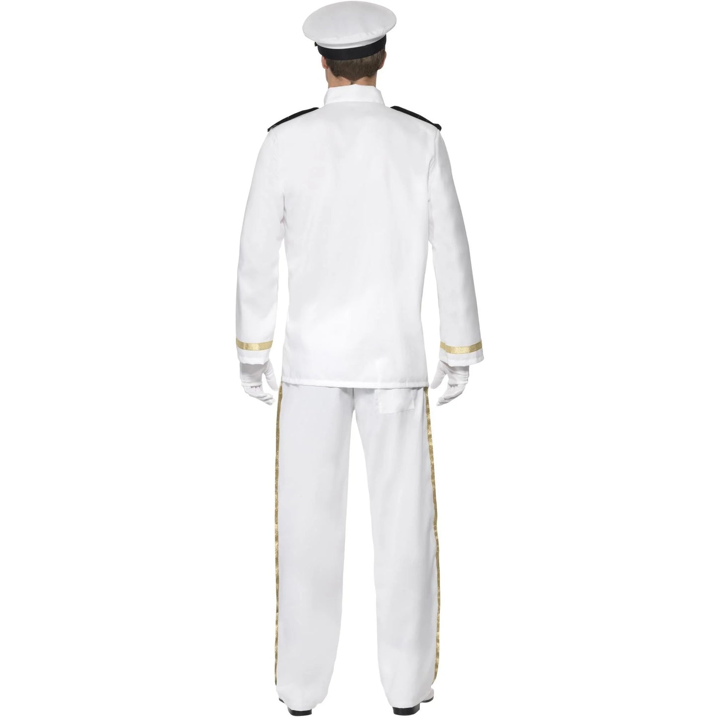 White - Back - Smiffys Mens Deluxe Captain Costume