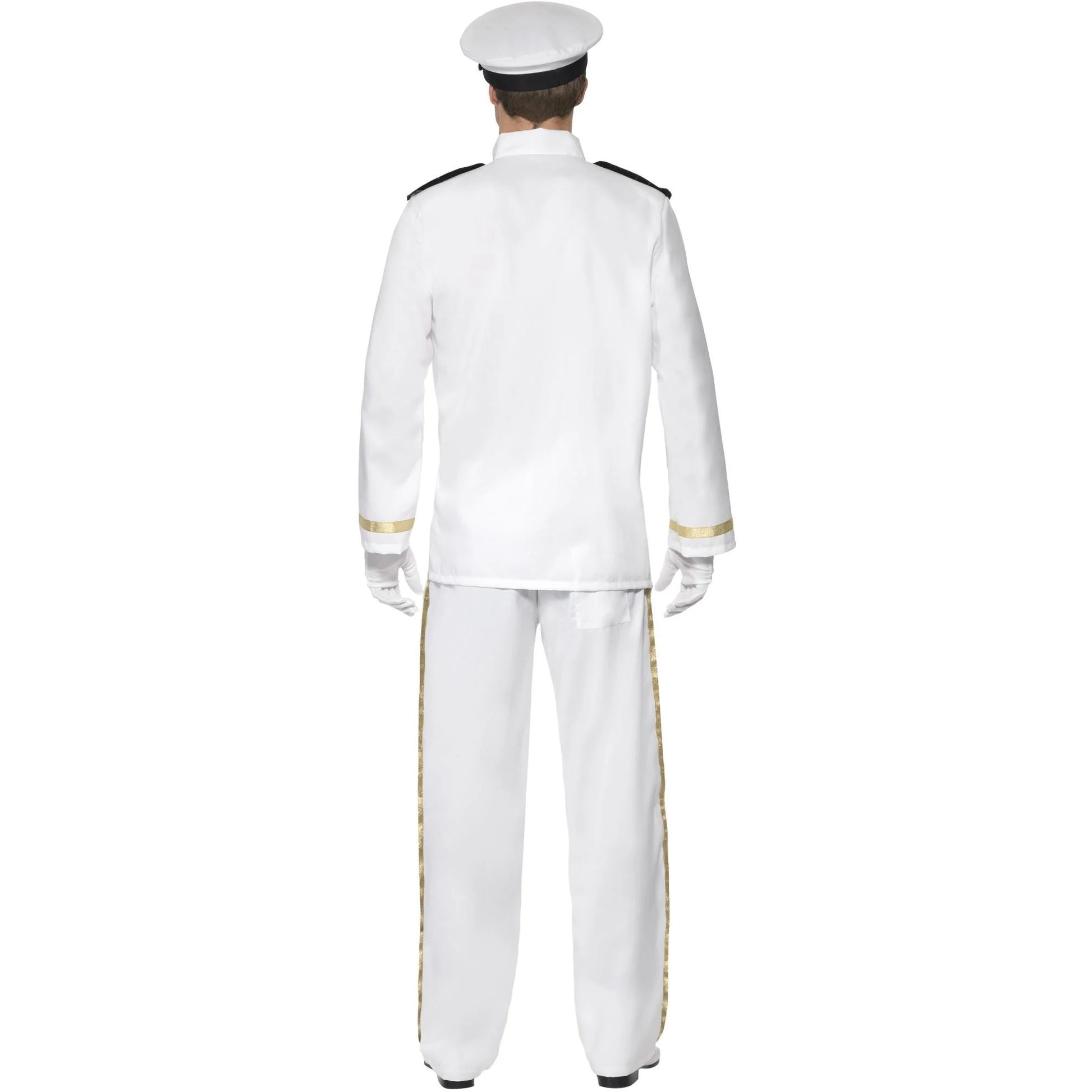 White - Back - Smiffys Mens Deluxe Captain Costume