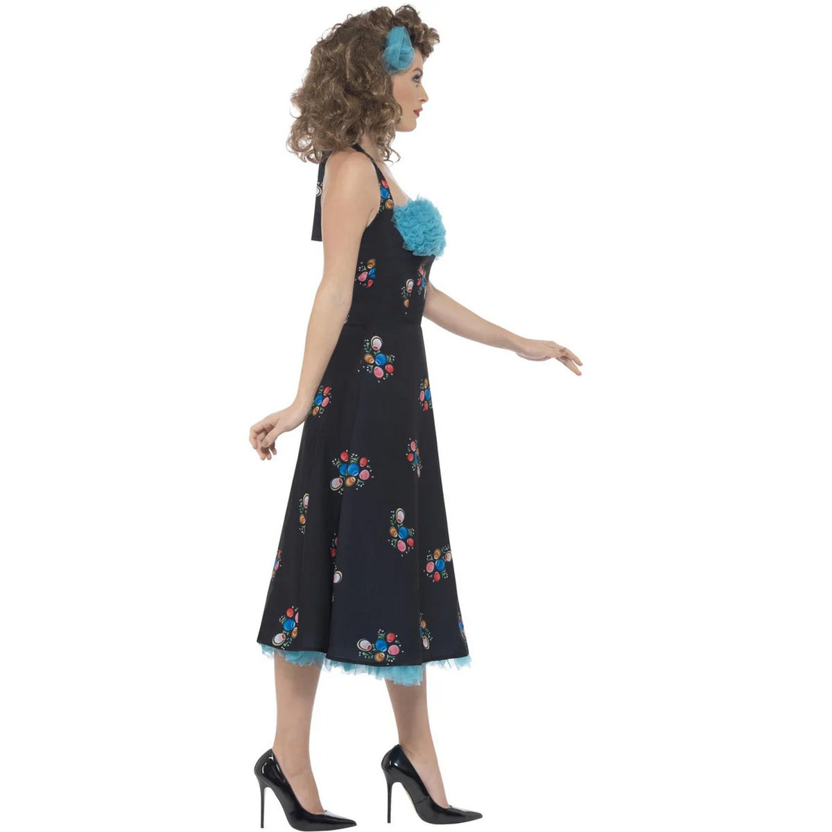 Blue-Black - Side - Grease Womens-Ladies Costume