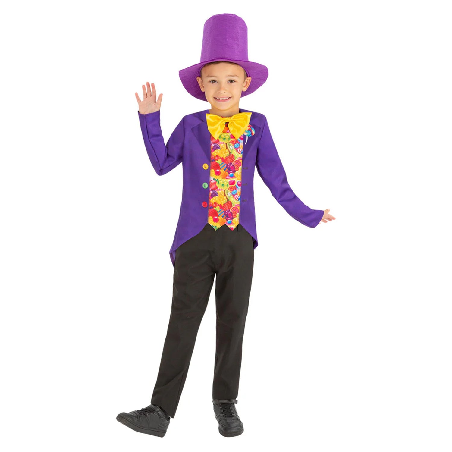Purple - Back - Smiffys Childrens-Kids Candy Costume Set
