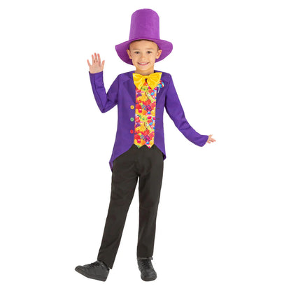 Purple - Back - Smiffys Childrens-Kids Candy Costume Set