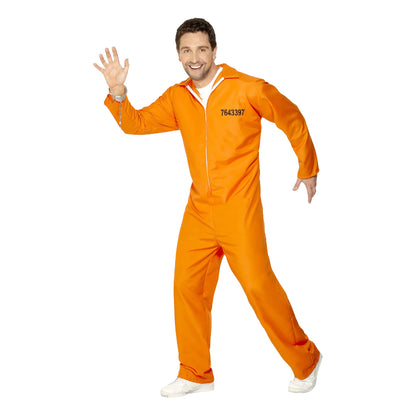 Orange - Back - Smiffys Escaped Prisoner Costume